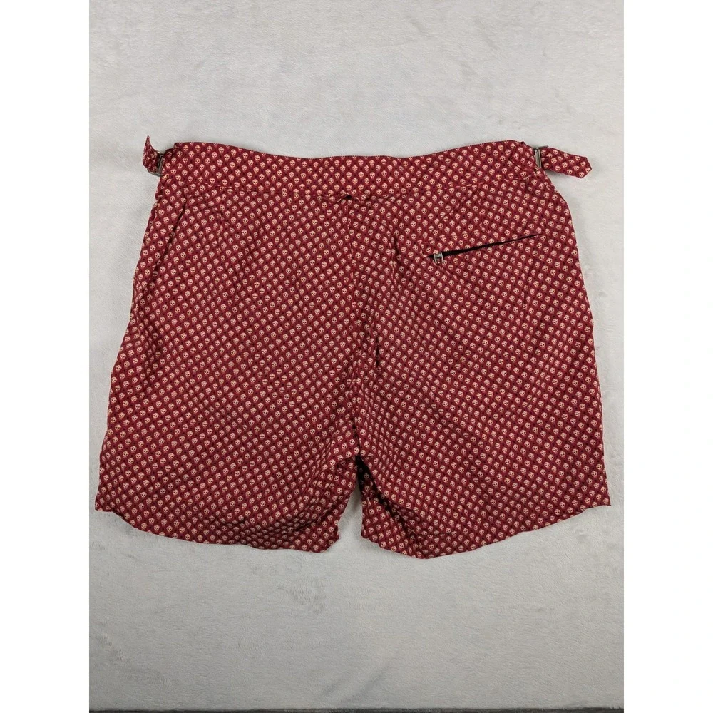 NWOT Alexander McQueen Skull Print‎ Swim Trunks Mens L Red Made in Italy Shorts